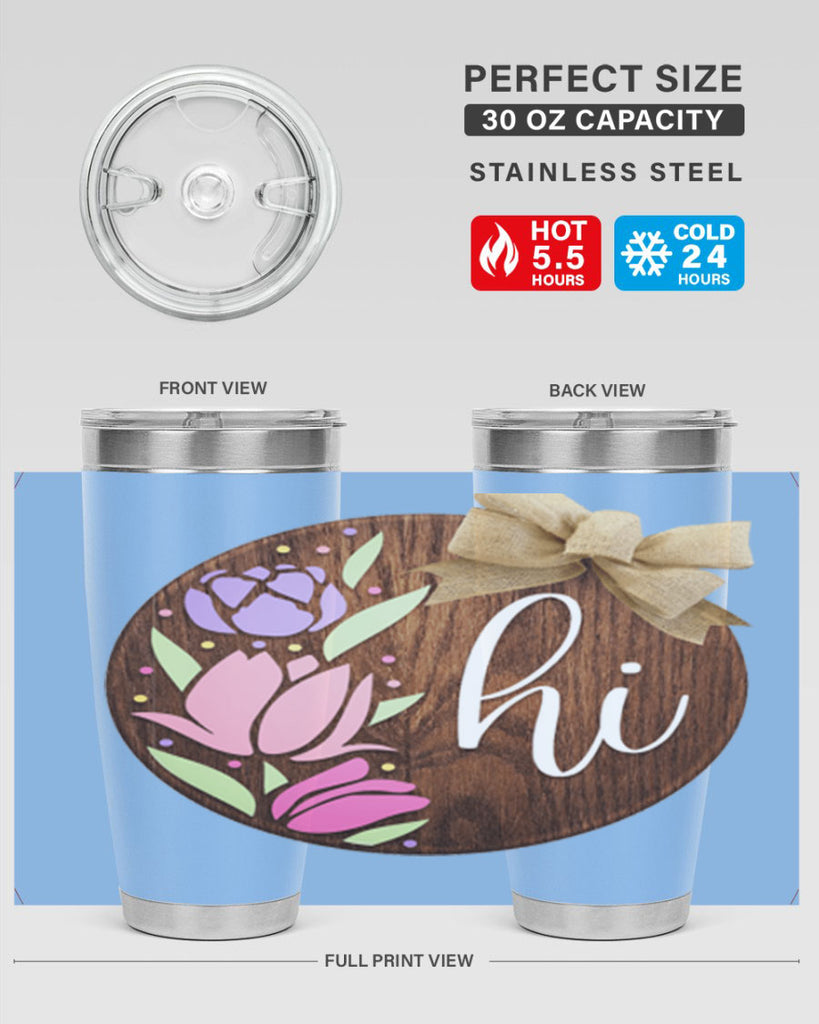 Hi pink flowers Mockup237#- spring- Tumbler