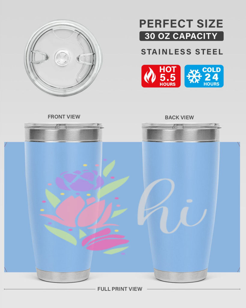 Hi pink flowers238#- spring- Tumbler
