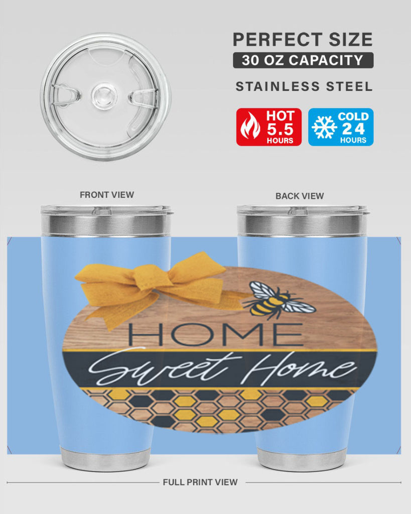 Home Sweet Home Bee and hive pattern Mockup242#- spring- Tumbler