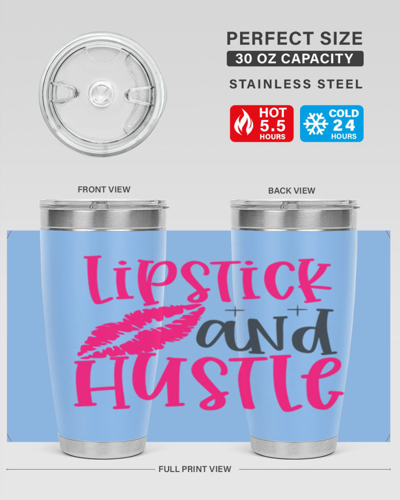 Lipstick and Hustle design Style 230#- make up- Tumbler