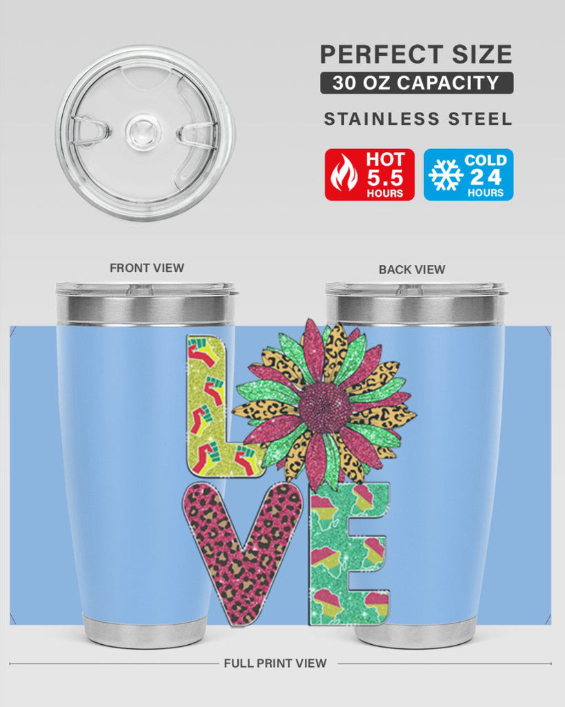 Love Juneteenth Day Fist Sunflower Png 7#- Juneteenth- tumbler