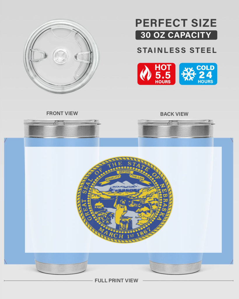 Nebraska 25#- Us Flags- Tumbler