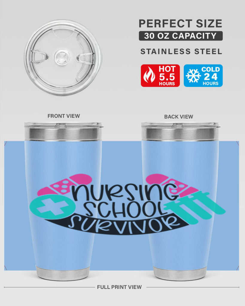 Nursing School Survivor Style Style 64#- nurse- tumbler