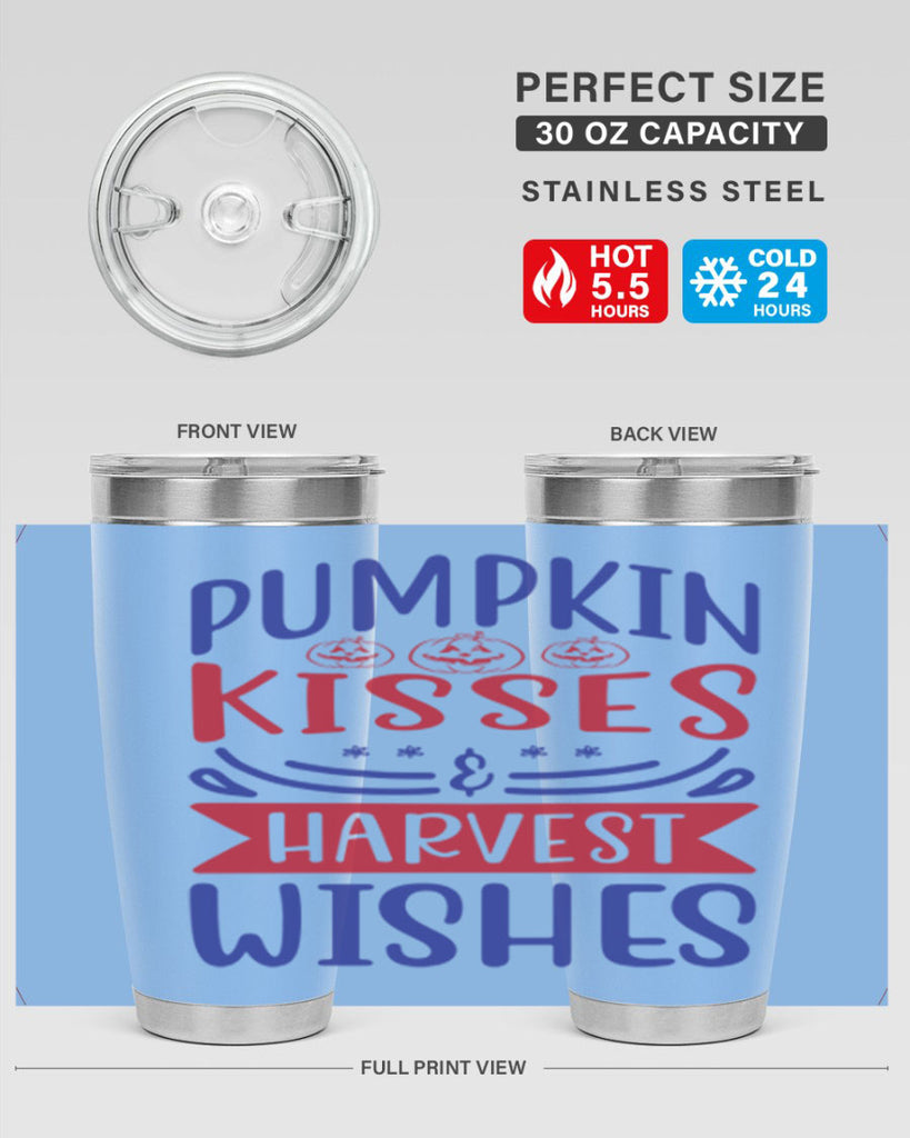 Pumpkin Kisses Harvest Wishes 522#- fall- Tumbler