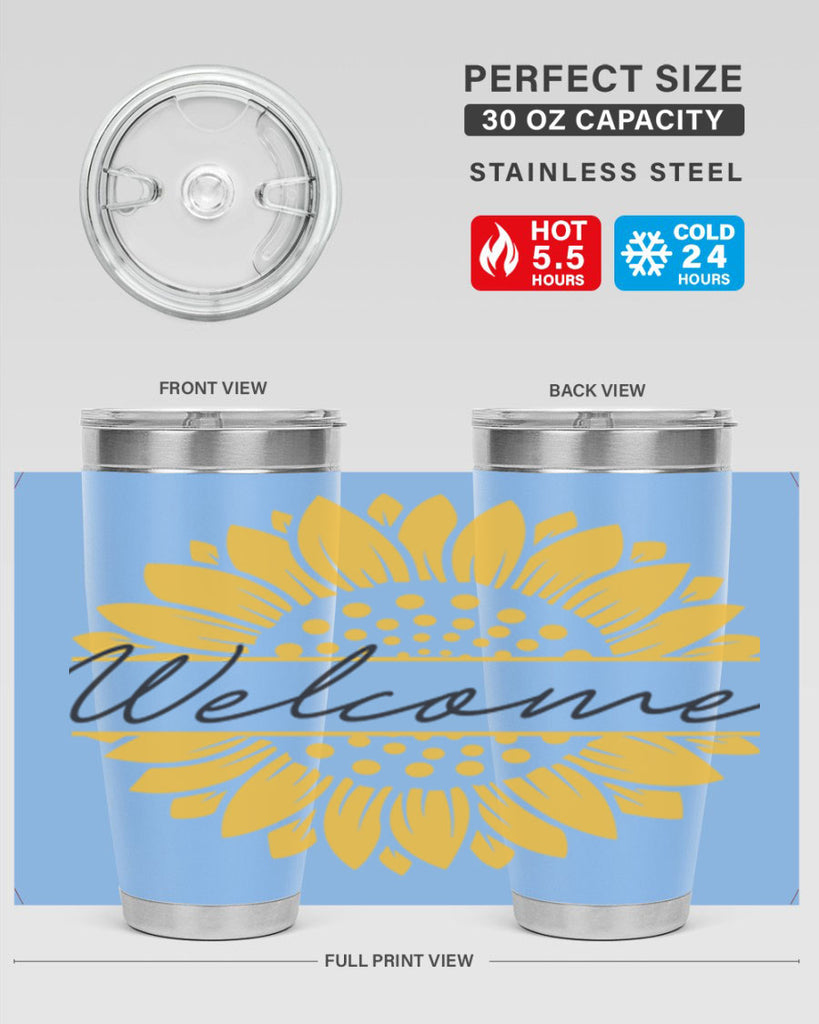 Welcome Sunflower585#- spring- Tumbler