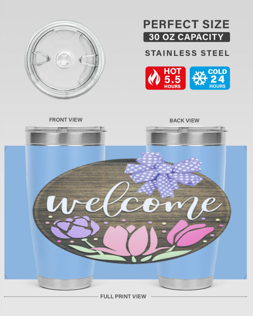 Welcome three flowers Mockup586#- spring- Tumbler