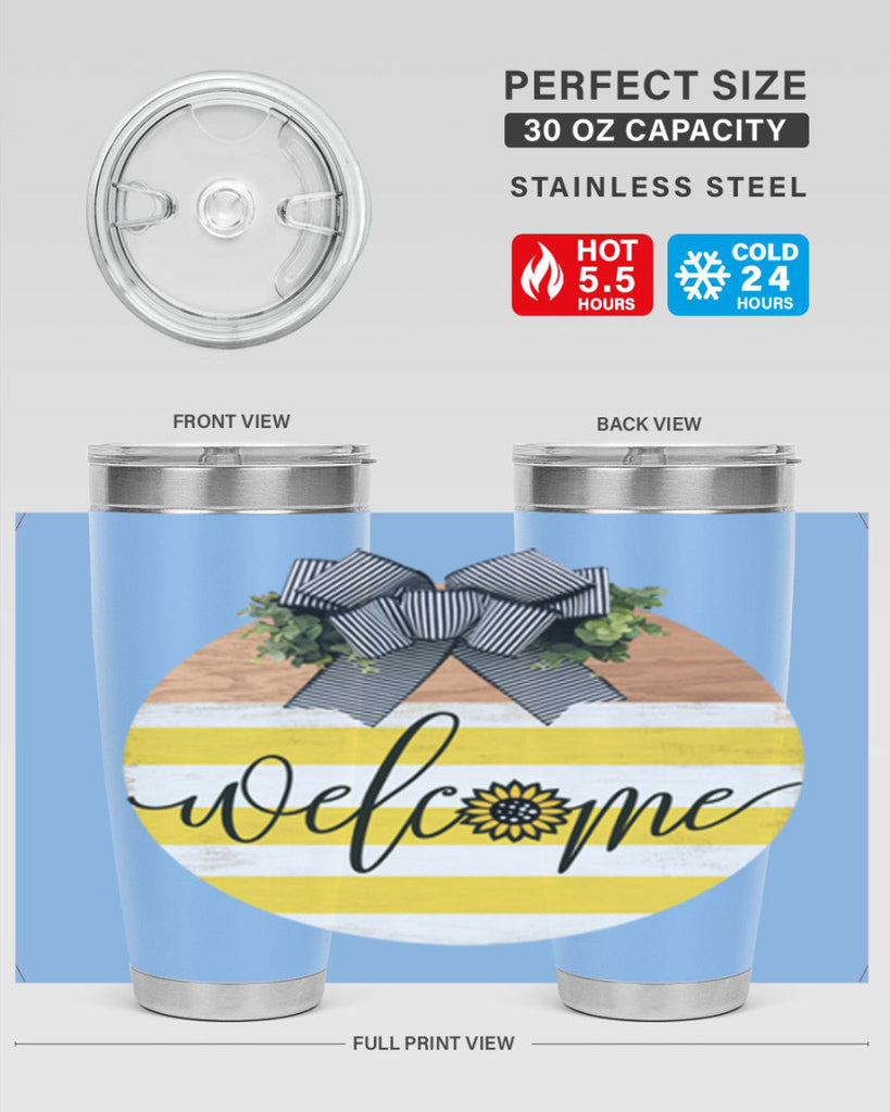 Welcome with sunflower Mockup591#- spring- Tumbler