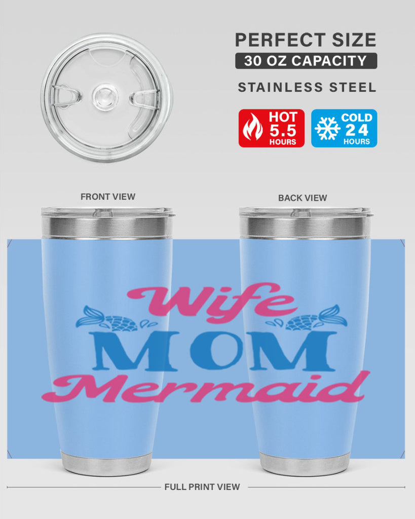 Wife Mom Mermaid 670#- mermaid- Tumbler