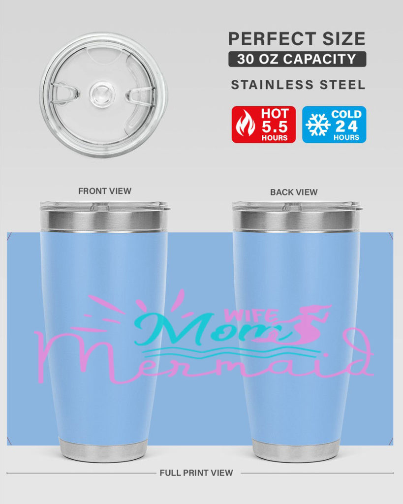 Wife Mom Mermaid 672#- mermaid- Tumbler