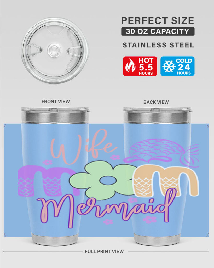 Wife Mom Mermaid 677#- mermaid- Tumbler
