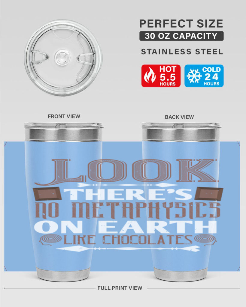 “look theres no metaphysics on earth like chocolates” 5#- chocolate- Tumbler