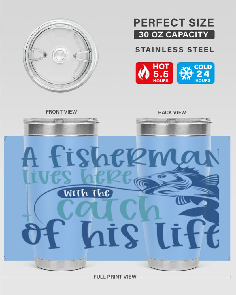 a fisherman lives here with the catch 228#- fishing- Tumbler
