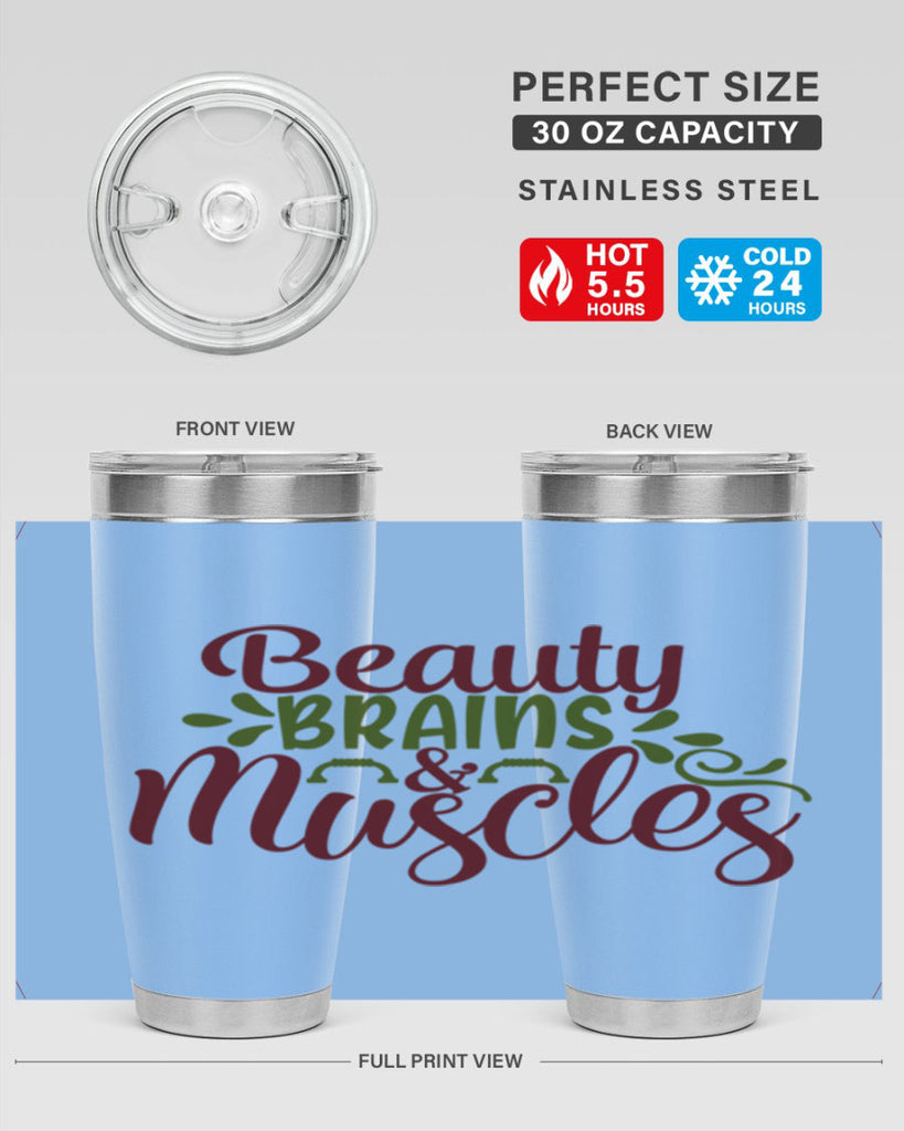 beauty brains muscles 52#- gym- Tumbler