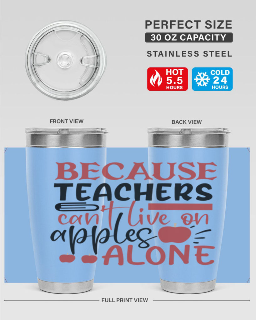because teachers cant live on apples alone Style 191#- teacher- tumbler