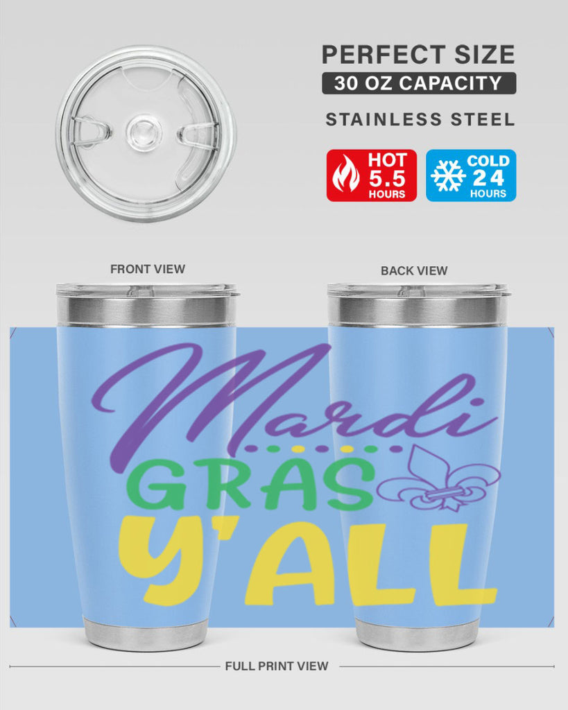 mardi gras yall 77#- mardi gras- Tumbler