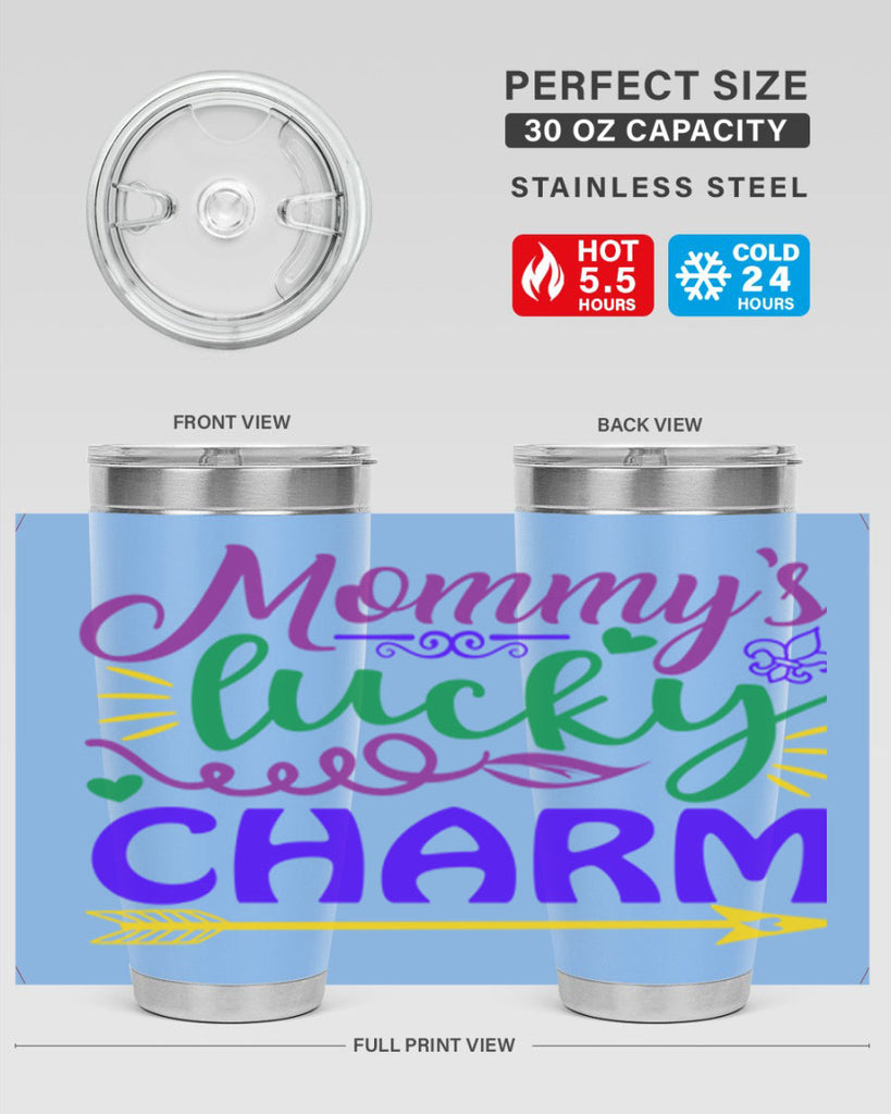 mommys lucky charm 6#- mardi gras- Tumbler