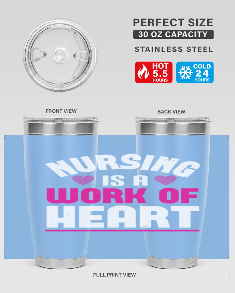 nursing is a work of heart Style 261#- nurse- tumbler