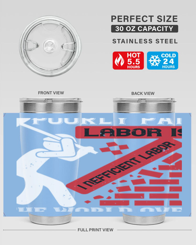 poorly paid labor is inefficient labor the world over 19#- labor day- Tumbler