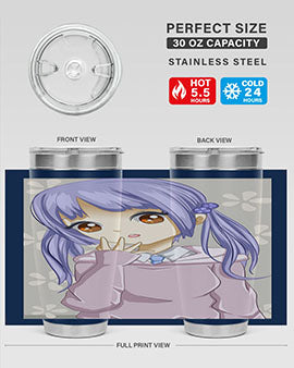 Cute and beautiful girl purple hair 25#- anime- Tumbler