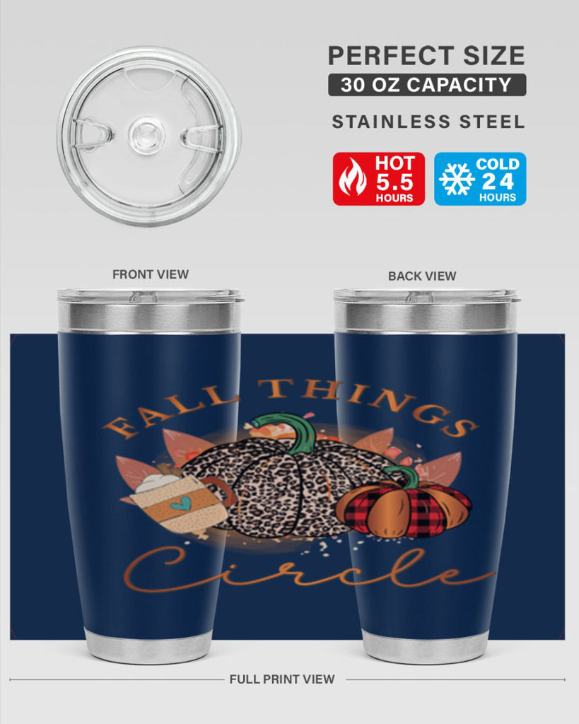 Fall Things Circle 133#- fall- Tumbler