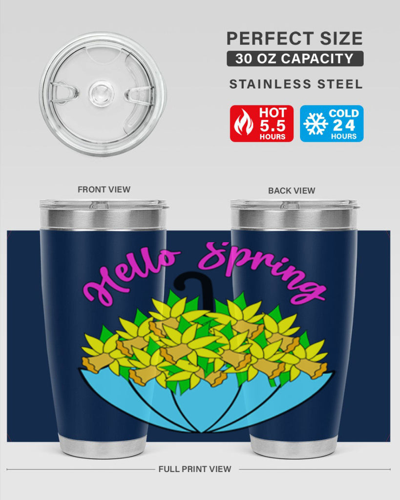 Hello Spring Umbrella Daffodils207#- spring- Tumbler