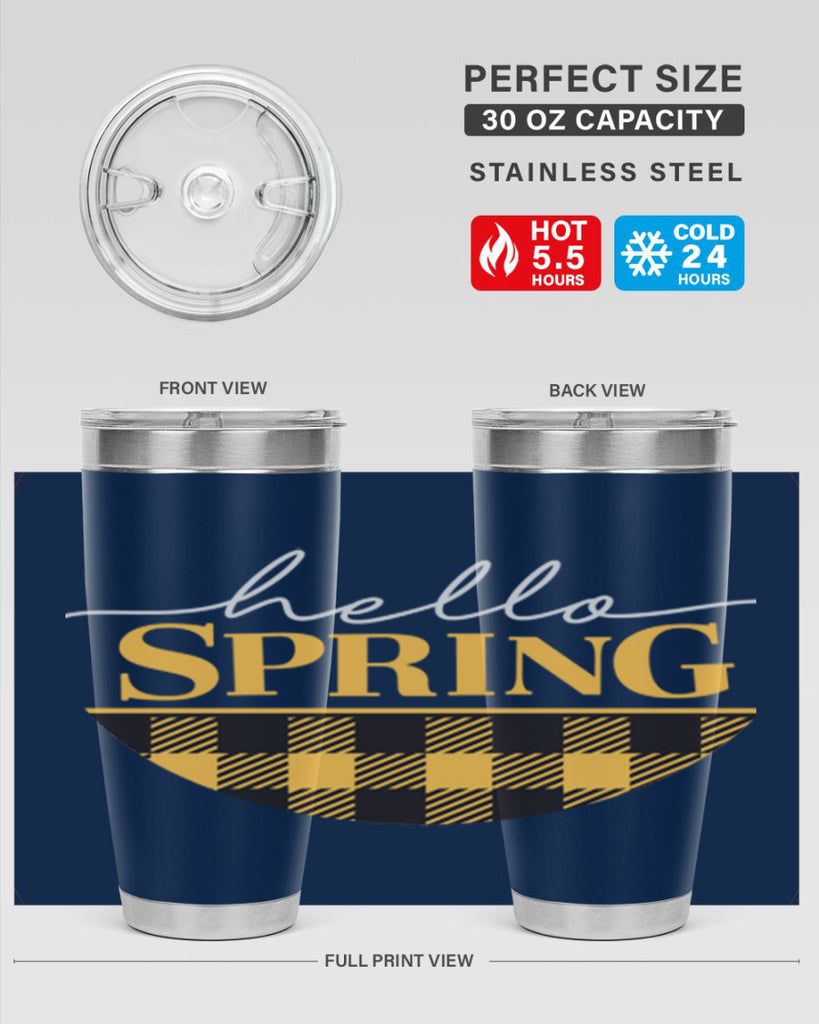 Hello Spring plaid 203#- spring- Tumbler