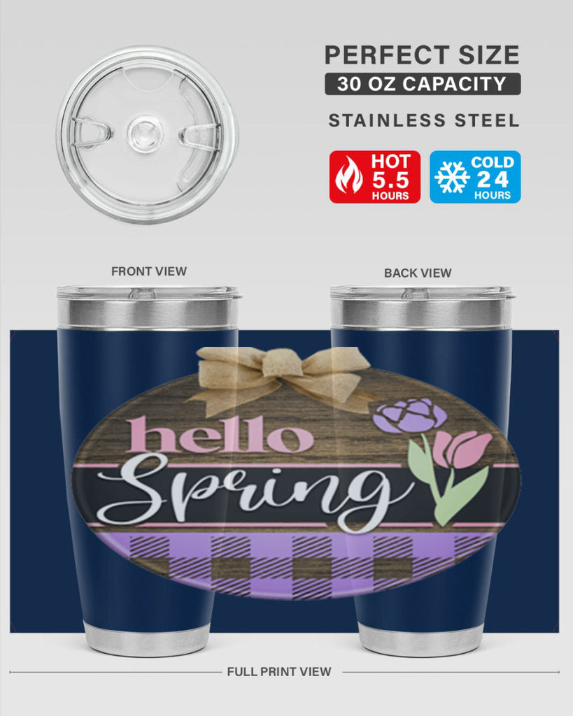 Hello spring plaid Mockup205#- spring- Tumbler