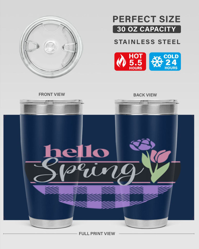 Hello spring plaid206#- spring- Tumbler