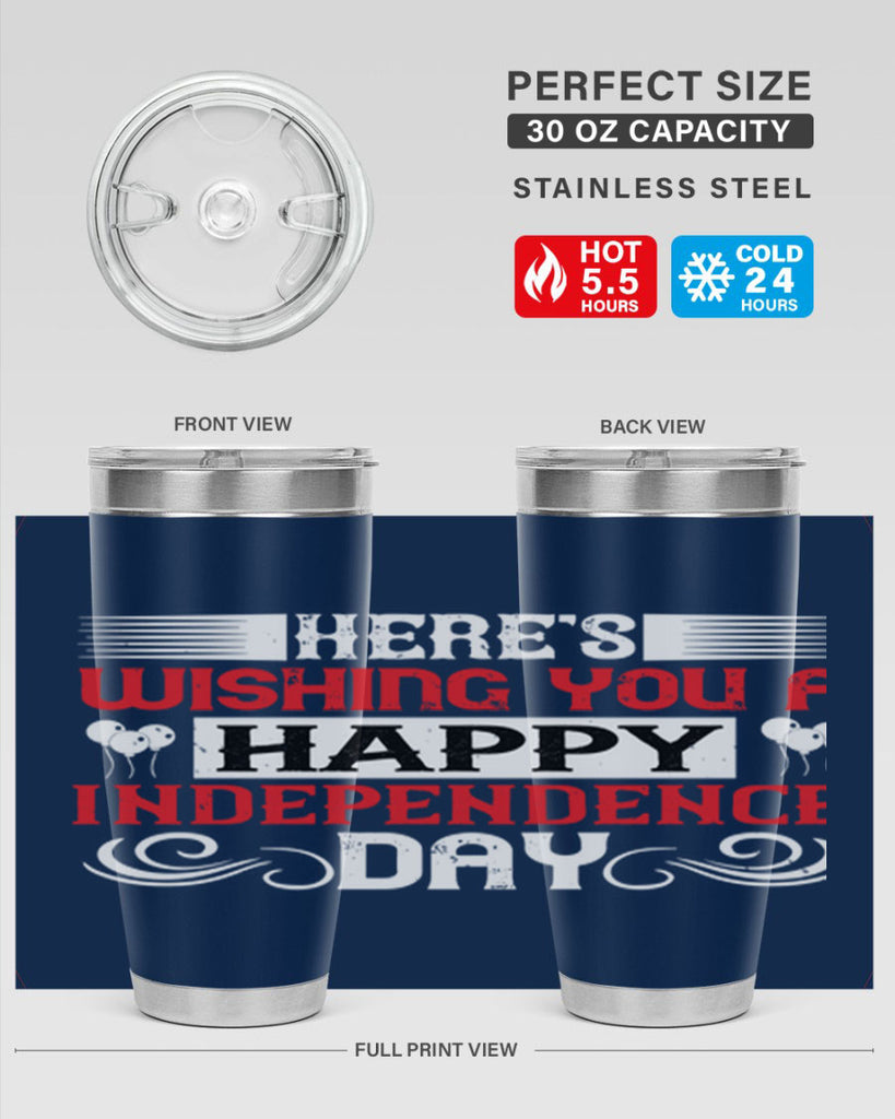 Heres wishing you a happy Independence Day Style 111#- Fourt Of July- Tumbler