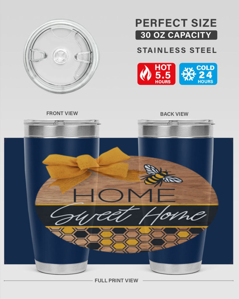 Home Sweet Home Bee and hive pattern Mockup242#- spring- Tumbler