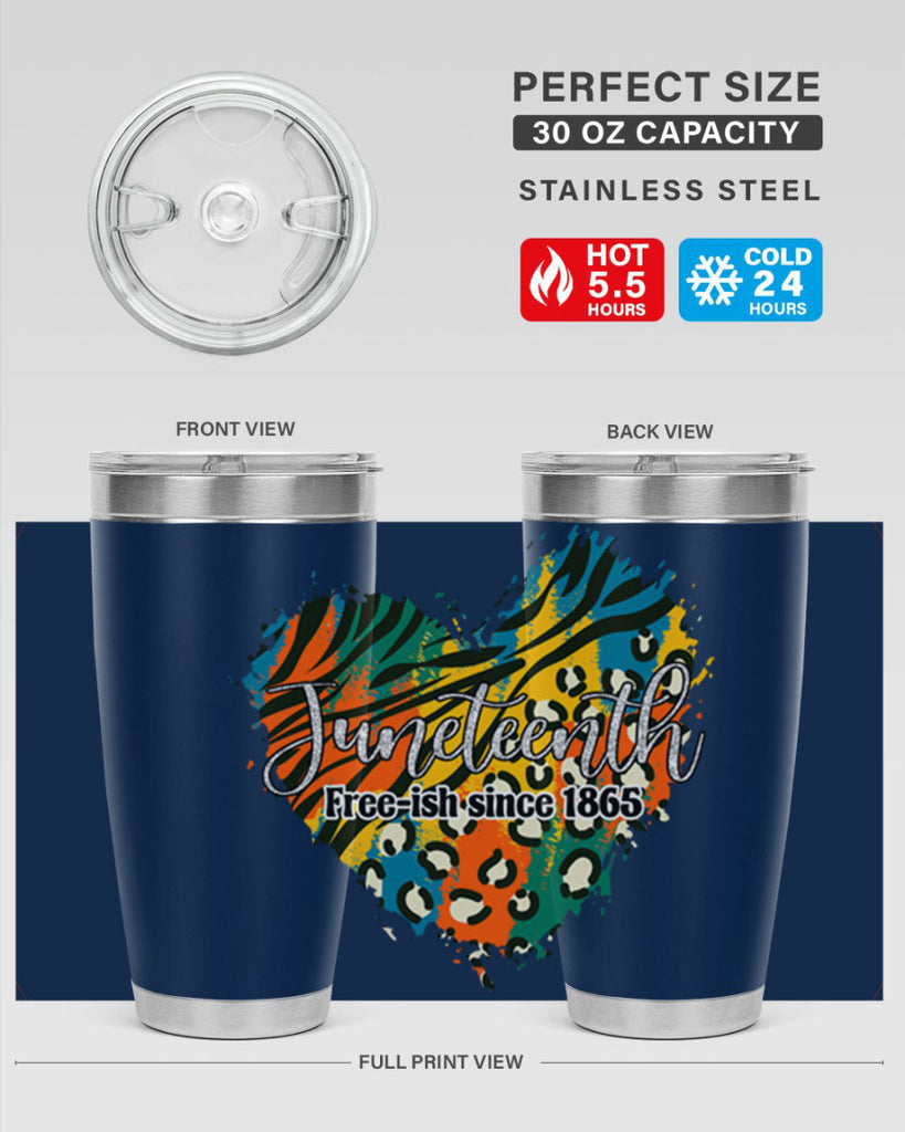 Juneteenth Freeish Since 1865 Heart Png 38#- Juneteenth- tumbler