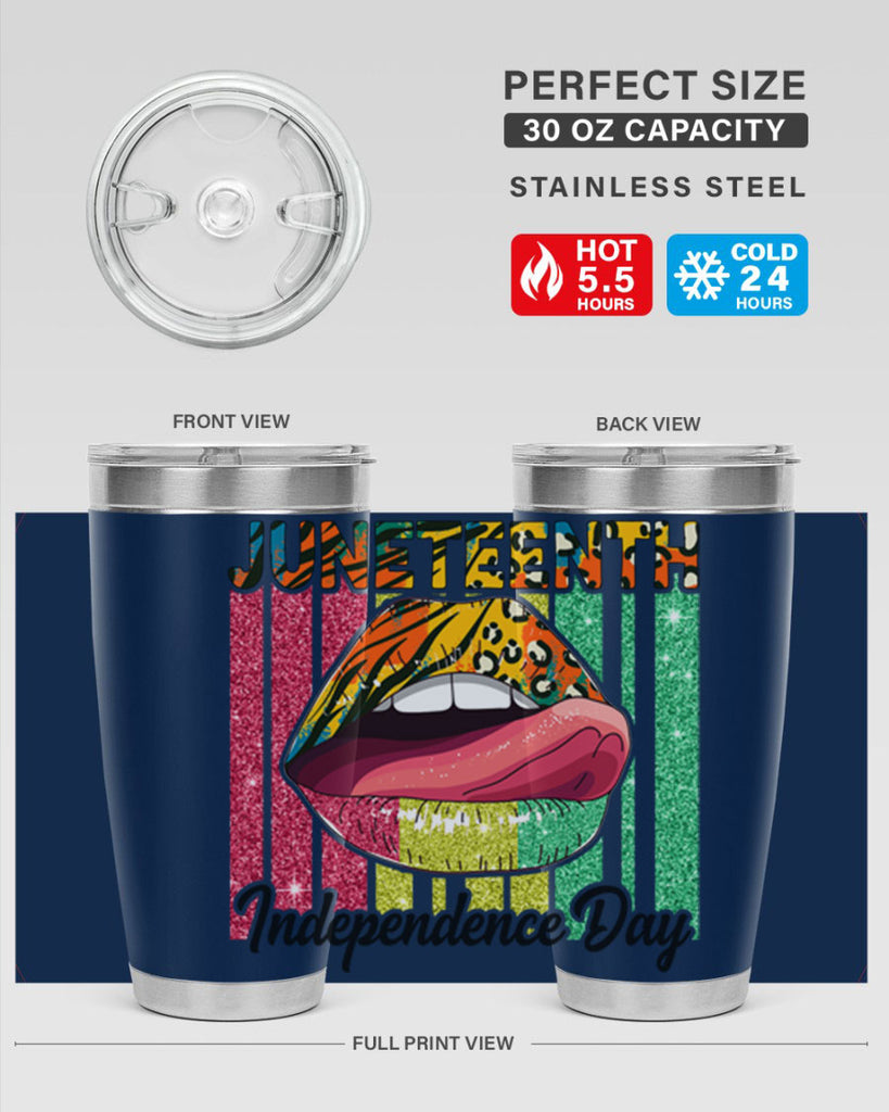 Juneteenth Independence Day Sexy Lip Png 11#- Juneteenth- tumbler