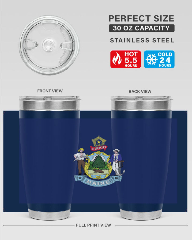 Maine 33#- Us Flags- Tumbler