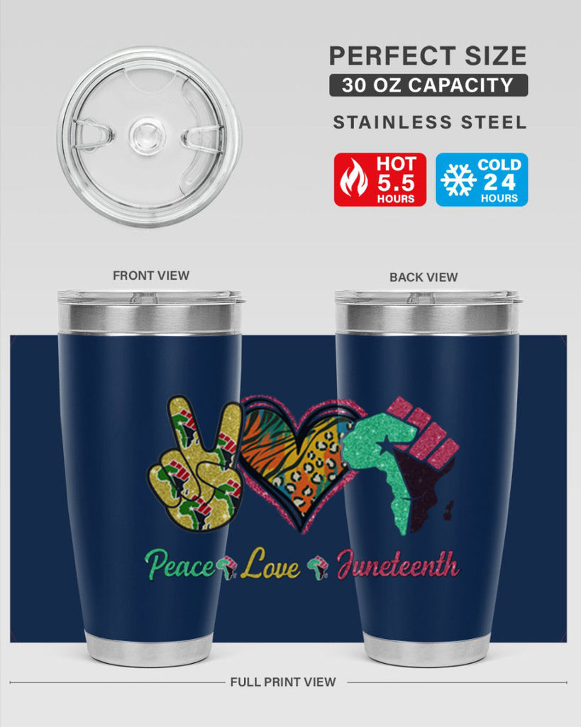 Peace Love Juneteenth Day Fist Png 8#- Juneteenth- tumbler
