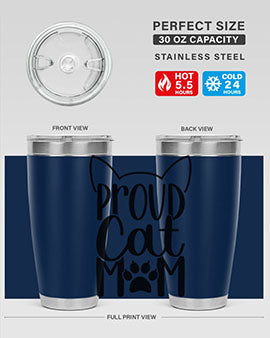 Pround Cat Mom Style 103#- cat- Tumbler