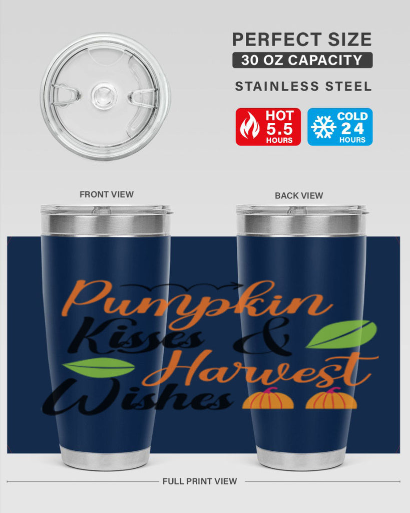 Pumpkin Kisses Harvest Wishes 523#- fall- Tumbler