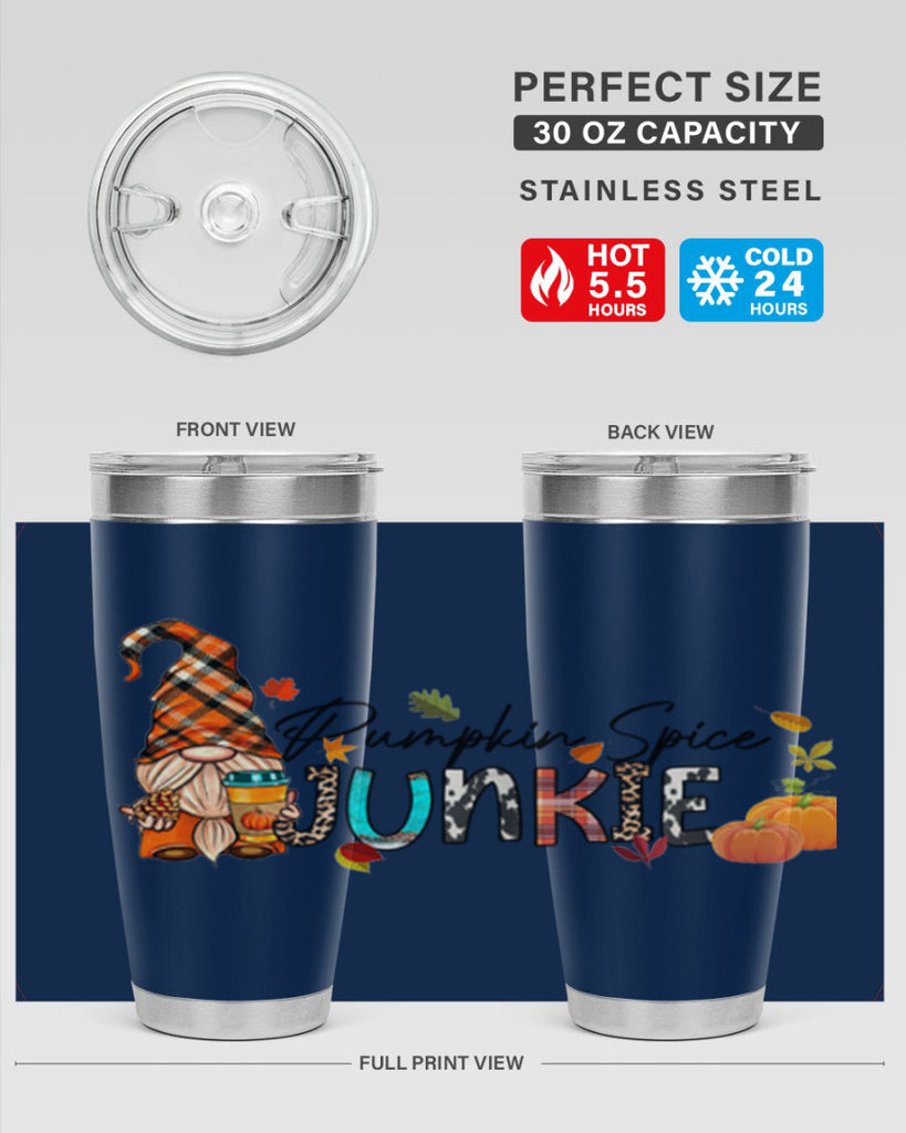 PumpkinSpiceJunkieFallGnome 567#- fall- Tumbler