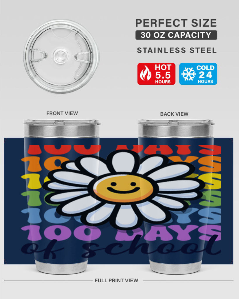 Retro Flower 100 Days Of 56#- 100 days of school- Tumbler