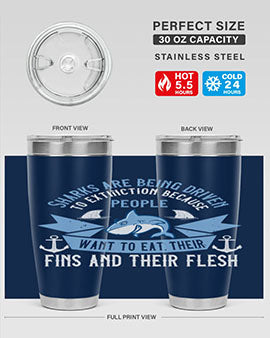Sharks are being driven to extinction because people want to eat their Style 40#- shark  fish- Tumbler