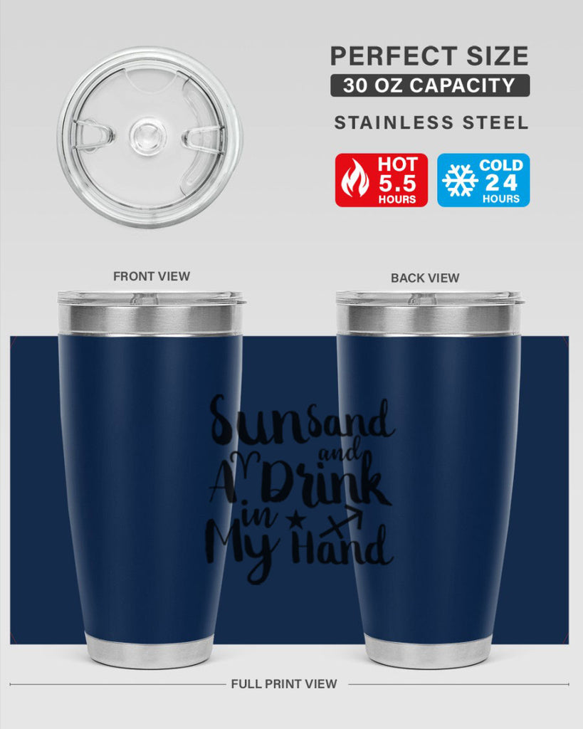 Sun Sand And A Drink In My Hand 480#- zodiac- Tumbler