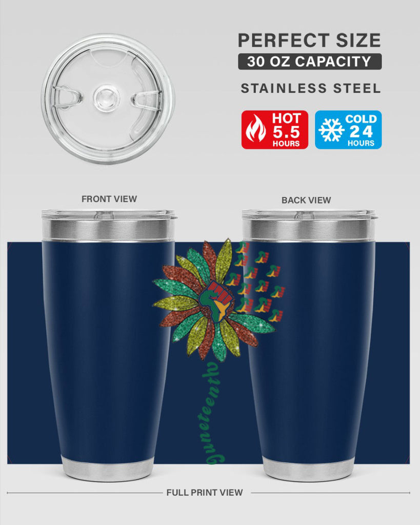 Sunflower Fist Juneteenth Black History 24#- Juneteenth- tumbler