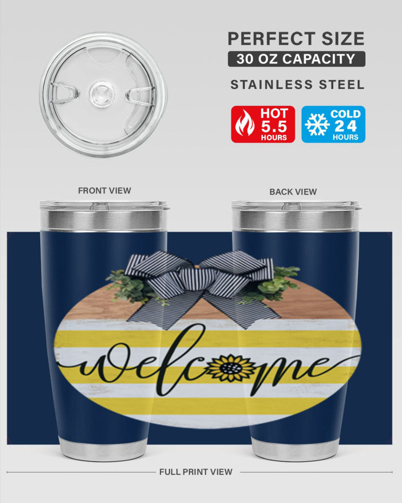 Welcome with sunflower Mockup591#- spring- Tumbler