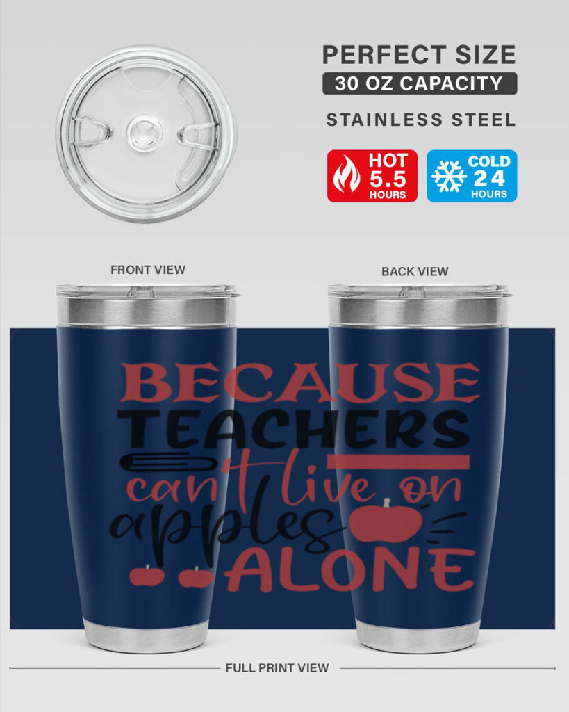 because teachers cant live on apples alone Style 191#- teacher- tumbler