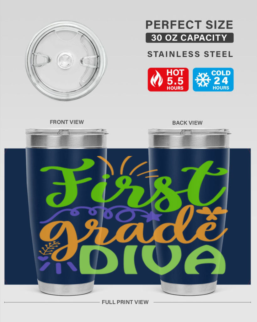 first grade diva 21#- mardi gras- Tumbler