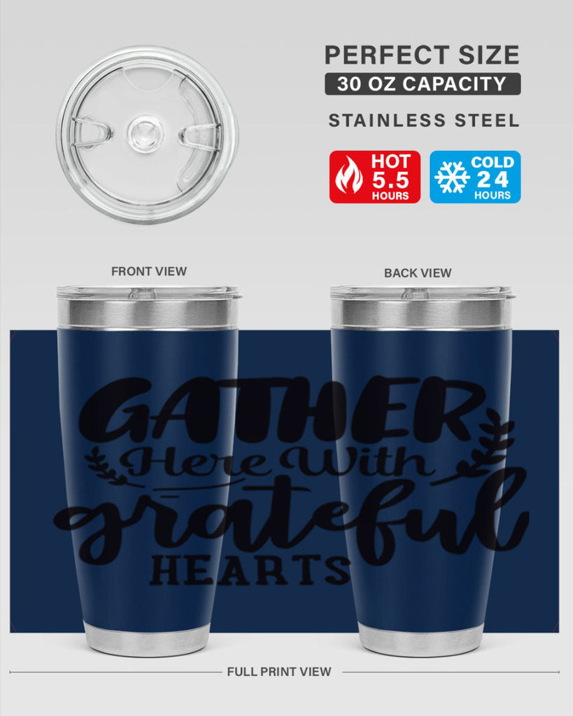 gather here with grateful hearts 62#- thanksgiving- Tumbler