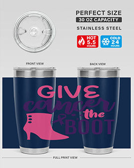 give cancer the boot Style 11#- breast cancer- Tumbler