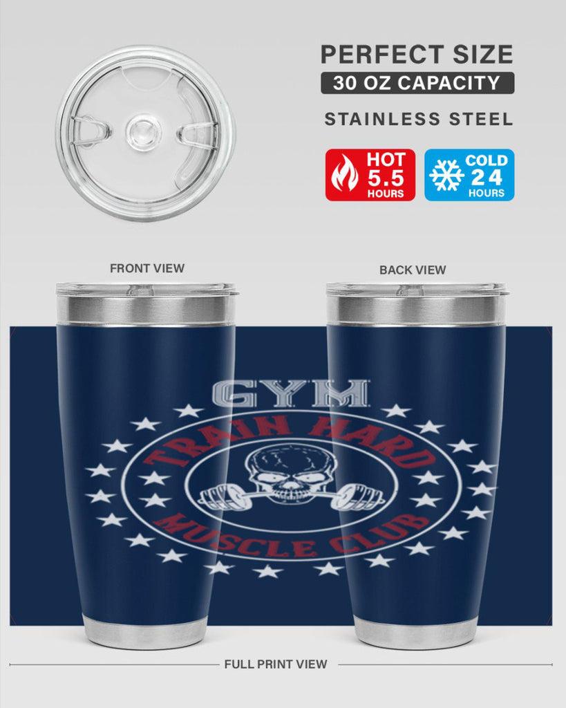 gym train hard mucle club 95#- gym- Tumbler