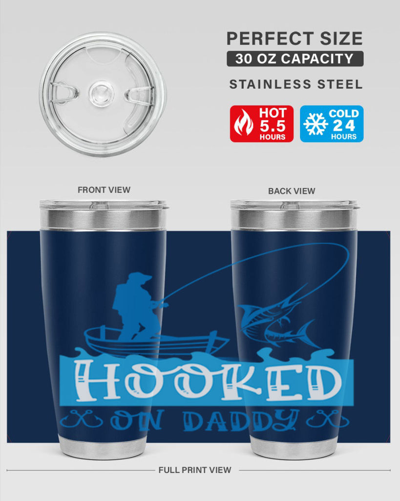 hooked on daddy 218#- fishing- Tumbler