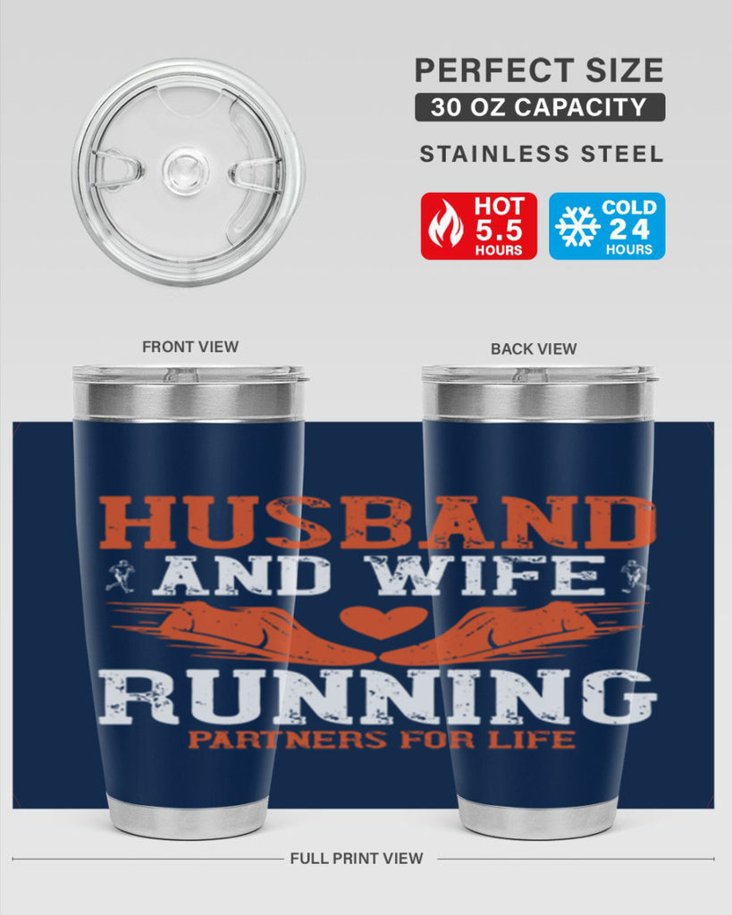 husband and wife running partners for life 41#- running- Tumbler