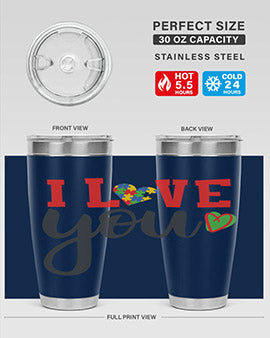 i love you Style 23#- autism- Tumbler